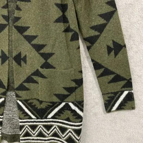 Nwt Frye Women's XS Green Aztec Pattern Open Front Long Cardigan - Picture 7 of 7